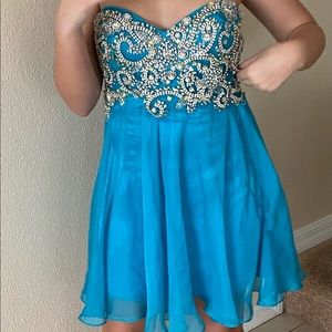 Teal prom dress